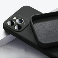 Силиконов калъф за iPhone 15 Plus - черен