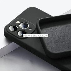 Силиконов калъф за iPhone 15 Plus - черен
