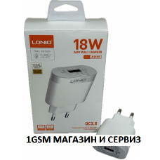 Зарядно устройство 220V с 1 USB изход 18W + кабел typeC - LDNIO A303Q Auto-ID ( Quick Charge 3.0 , Adaptive Fast Charging ) 