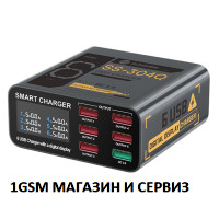 Зарядно 220V с 6 USB порта изход DC5V - 3.5A Sunshine SS-304Q 6-Port Intelligent QC3.0