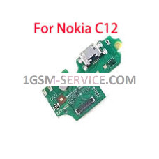 Блок захранване ( PCB ) за Nokia C12 / TA-1535 + микрофон